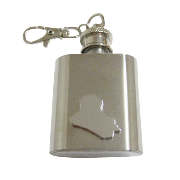 Iraq Map Shape 1oz Keychain Flask - Picture 1 of 1